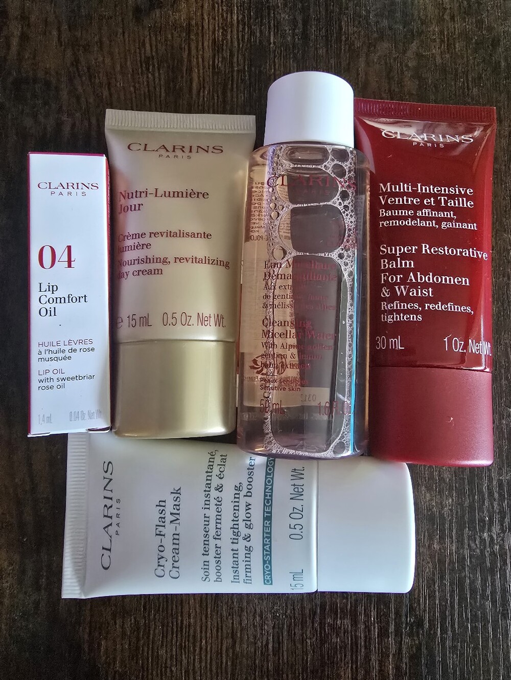 NIB! Clarins, Travel 5 Piece Skincare Set